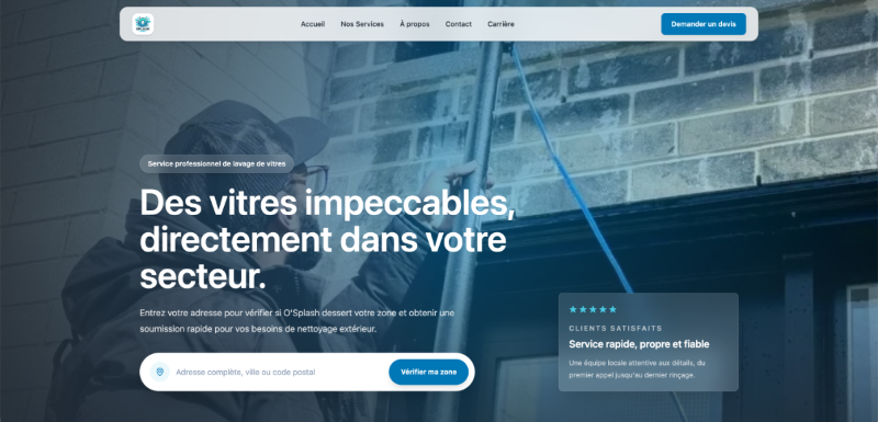 Aperçu du site O'Splash